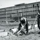 Akce Z: zapouštění obrubníků při úpravě Senovážného náměstí, 1967, sbírka J. Dvořáka; SOkA.