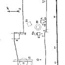 Archeologické výzkumy: plán výzkumu z 1909 na staveništi obchodního domu U Hajíčků; ze sbírek Jihočeského muzea v Českých Budějovicích.