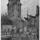 Brauner Gustav: pohlednice s motivem Rabenštejnské věže, kresba Gustava Braunera; sbírka J. Dvořáka.