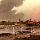 Dlouhý most: na vedutě Jiřího Döblera z 2. desetiletí 19. století; ze sbírek Jihočeského muzea v Českých Budějovicích.