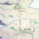 Doubravice: na císařském otisku mapy stabilního katastru z 1827, širší výřez; Ústřední archiv zeměměřictví a katastru.
