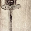 Hornictví: důlní zařízení z Rudolfova, kresba ze 17. století; SOkA.