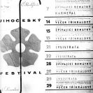 Jihočeský divadelní festival: program prvního ročníku z 1947; archiv JD.