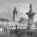 Kašny: Samsonova kašna na perokresbě; podle Šubert 1884.