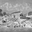 Lannova loděnice: stavba lodi na Lannově loděnici; podle Šubert 1884.