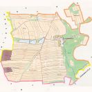 Litvínovice: na císařském otisku mapy stabilního katastru z 1827, širší výřez; Ústřední archiv zeměměřictví a katastru.