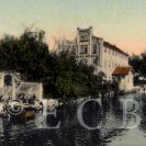 Mlýnská stoka: Špitálský mlýn (Zrcadlový mlýn), kolorovaná pohlednice z počátku 20. století; sbírka J. Dvořáka.