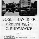Mlýny: reklama Předního mlýna; podle České Budějovice 1928.