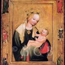 Morový špitál s kostelem Nejsvětější Trojice: deskový obraz tzv. Madony svatotrojické, asi 1410; AJG.