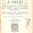 Moravec Eduard: Č. Budějovice a okolí, titulní list prvního vydání z roku 1912; SOkA.