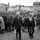 Návštěvy panovníků a prezidentů: L. Svoboda na náměstí Přemysla Otakara II. 1968; sbírka J. Dvořáka.
