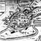 Opevnění města: barokní městské opevnění podle M. Vogta (1712); SOkA.