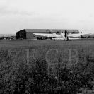 Protektorátní vojenské letiště: areál protektorátního letiště v Plané a těžký stíhací letoun Messerschmitt Bf 110; archiv LOZ České Budějovice.