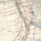 Regulace řek: situace úprav Vltavy v Českých Budějovicích, plány z roku 1923; archiv Lipold.