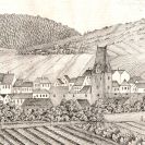 Rybářská brána: kolorovaný dřevoryt podle kresby Hugo Ullika, před rokem 1872, výřez; SOkA.