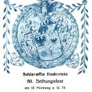 Schlaraffia Budovicia: symbol spolku; ze sbírek Jihočeského muzea v Českých Budějovicích.