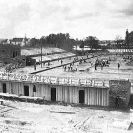 Sokol: výstavba stadionu na Sokolském ostrově 1924; archiv T. J. Sokol ČB.