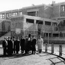 Sokolovny: rozestavěná sokolovna během druhé světové války 1940; archiv T. J. Sokol ČB.