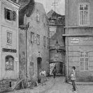 Solní branka: pohlednice s kresbou Gustava Braunera z 20. let 20. stol.; sbírka J. Dvořáka.