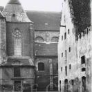 Solnice (Piaristické náměstí): klášter od severu a Solnice, foto J. Seidl kolem roku 1930; sbírka J. Dvořáka, SOkA.