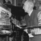 Träger Adolf: při práci v ateliéru, 50. léta 20. století; archiv rodiny Trägrovy.