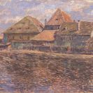 Träger Adolf: Staré mlýny v Českém Krumlově, 1920, tempera na plátně; AJG.