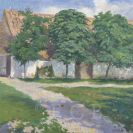 Träger Adolf: Trägrův dvůr, 1916, olej na lepence; AJG.