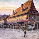Ulice Karla IV.: pozdně gotický dům zvaný Färberhaus na pohlednici ze začátku 20. století; sbírka J. Dvořáka.
