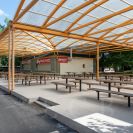 Výstaviště České Budějovice: občerstvovací a odpočinková zóna; foto Nebe 2020.