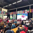 Výstaviště České Budějovice: Olympijský festival, postupový gól do čtvrtfinále v utkání Česko – Dánsko dne 17. února 2026, sportovní přenos byl vysílán v Olympijském domě; Nebe 2026.