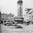 Záložna českobudějovická: stavba funkcionalistické budovy záložny, 1934; ze sbírky J. Dvořáka.