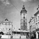Záložna českobudějovická: stavba funkcionalistické budovy záložny, 1934; sbírka J. Dvořáka.