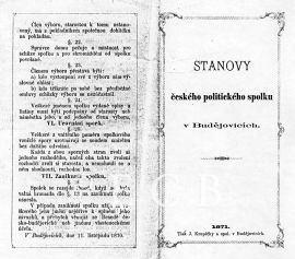 Český politický spolek: stanovy spolku; SOkA.