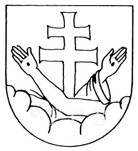 Kapucíni: znak Řádu menších bratří kapucínů; podle Katolická ročenka 1995.