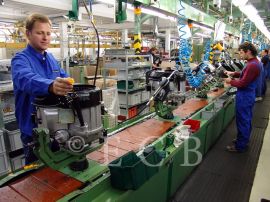 Motoco: výrobní linka motorů; archiv společnosti Motoco.