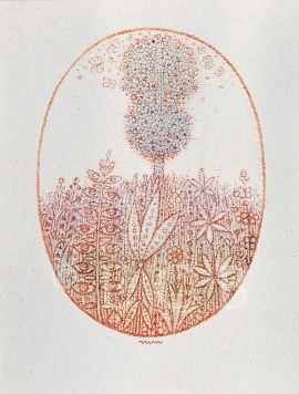 Nováček Miloslav: Louka a modrý strom, z cyklu Louky, 1981; AJG.