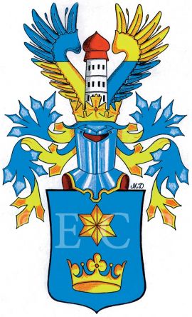 Patricijské rodiny: erb Cometů z Eckthurnu; kresba M. Daněk.