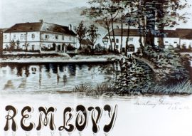 Remlovy Dvory: na kresbě z 20. let 20. století v kronice Čtyř Dvorů; SOkA.