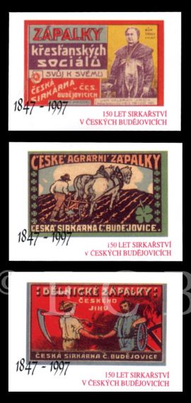 Sirkárny: zápalkové nálepky; výroční tisk Prosperita.