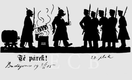 Aféry: známou párkovou aféru připomínaly mj. žertovné pohlednice. Ještě mnoho let poté se v Českých Budějovicích užívalo pozdravu Tě párek!; dobová pohlednice, ze sbírek Jihočeského muzea v Českých Budějovicích.