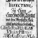 Epidemie: zpráva F. A. Veselého o epidemii pro městskou radu, 1680; ze sbírek Jihočeského muzea v Českých Budějovicích.