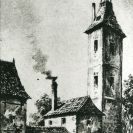 Vodárenská věž: kresba, v roce 1880; sbírka J. Dvořáka; SOkA. 