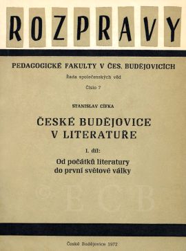 Cífka Stanislav: obálka publikace, kterou vydala Pedagogická fakulta Jihočeské univerzity v Českých Budějovicích 1972; SOkA.